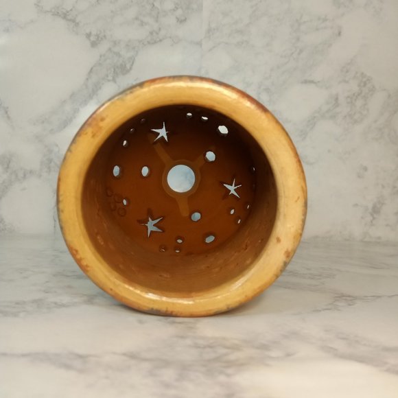 Costa Rican Handmade Multi-Colored Brushed Candle Holder, Collectable Pottery - Picture 7 of 8